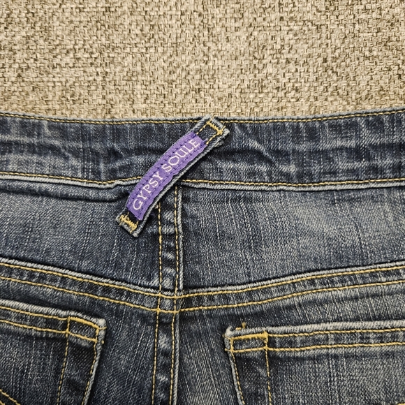 GYPSY SOULE  Raw Hem Denim Blue Jean Shorts Sz 2/26 Mesium Wash - Picture 3 of 11